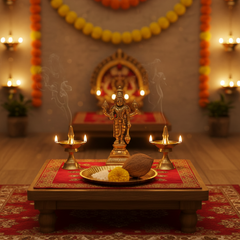 Standing Brass Lord Vishnu Idol