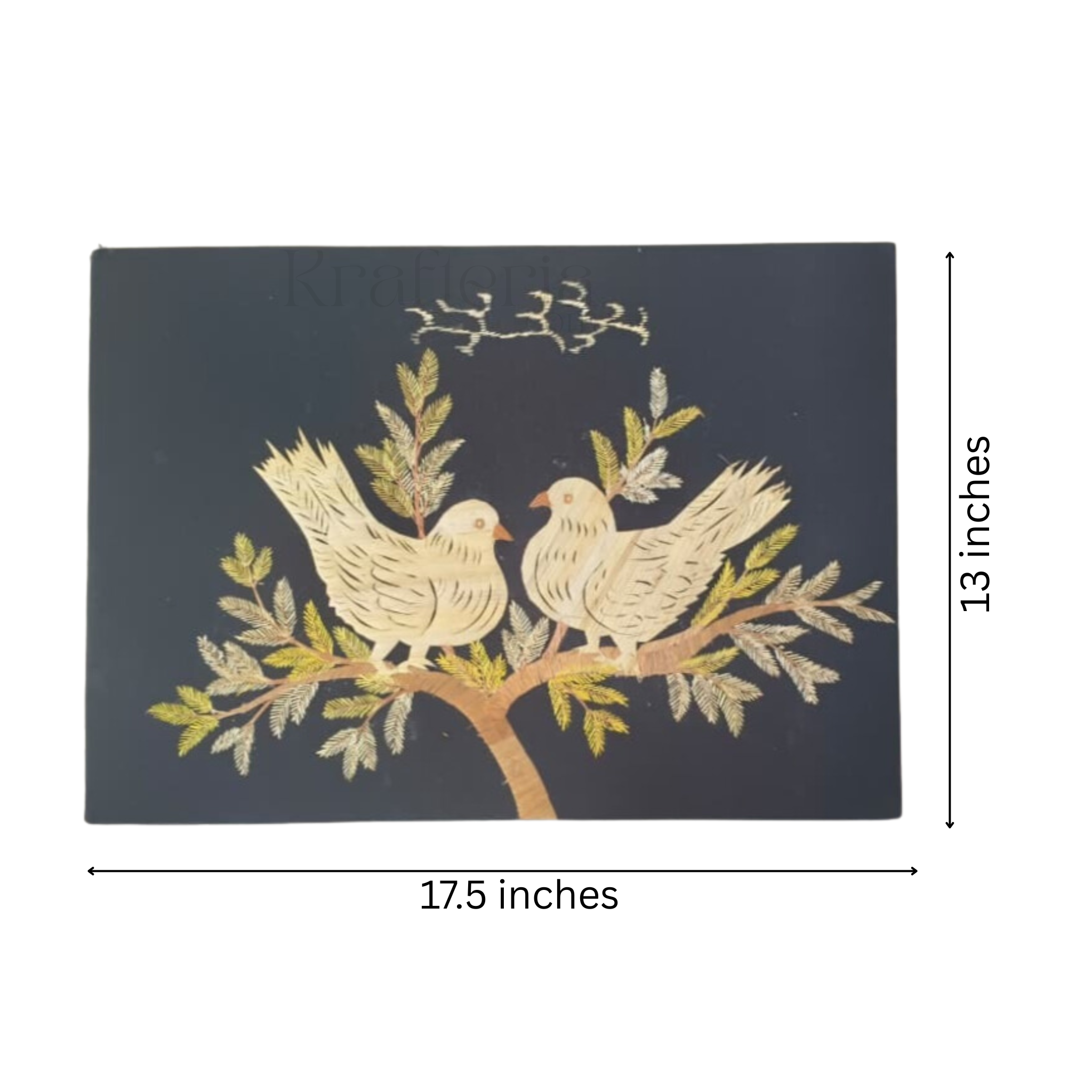 Birds on a Tree Rice Straw art Work
