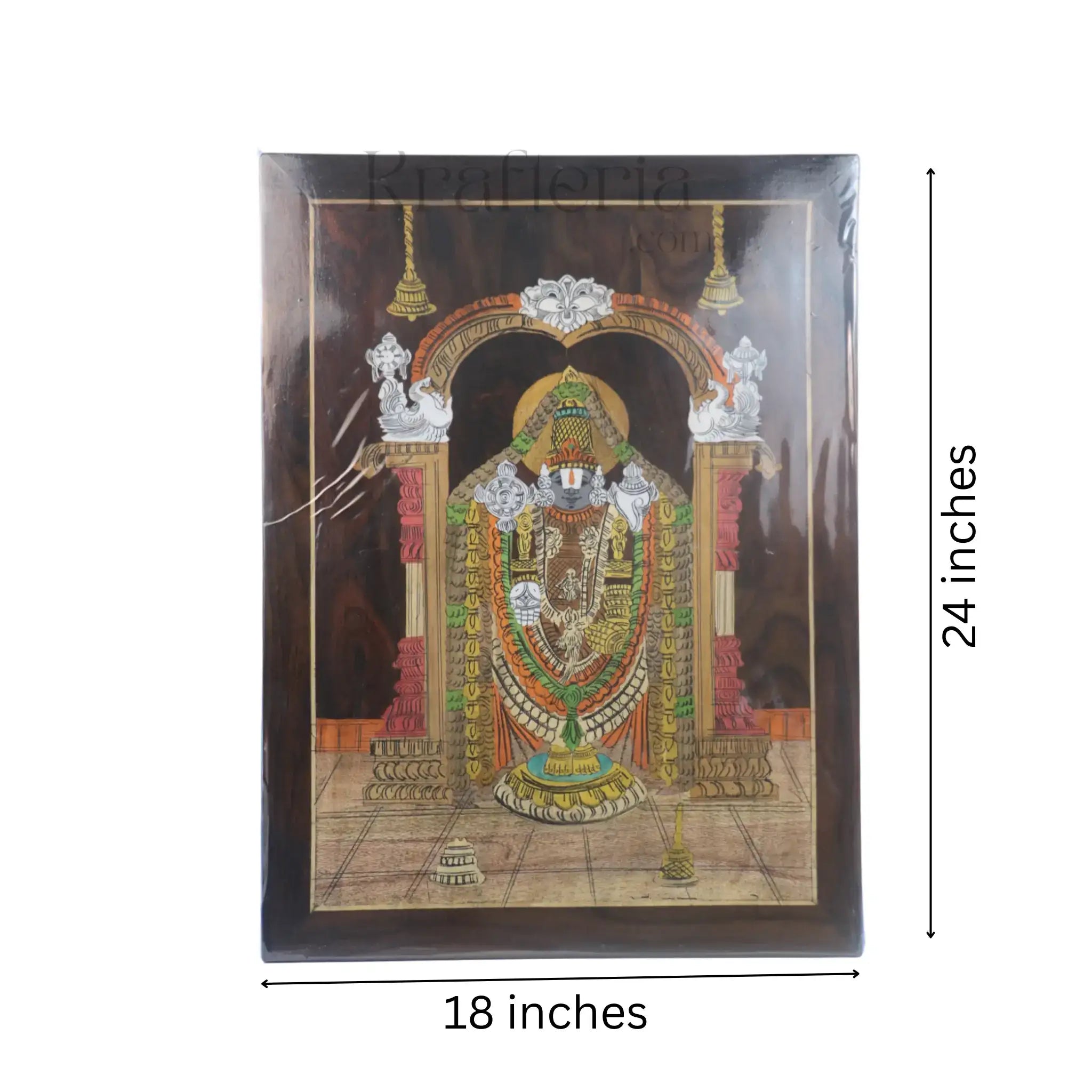 Rosewood Inlay Masterpiece – Lord Balaji Portrait Frame   Inlay Art