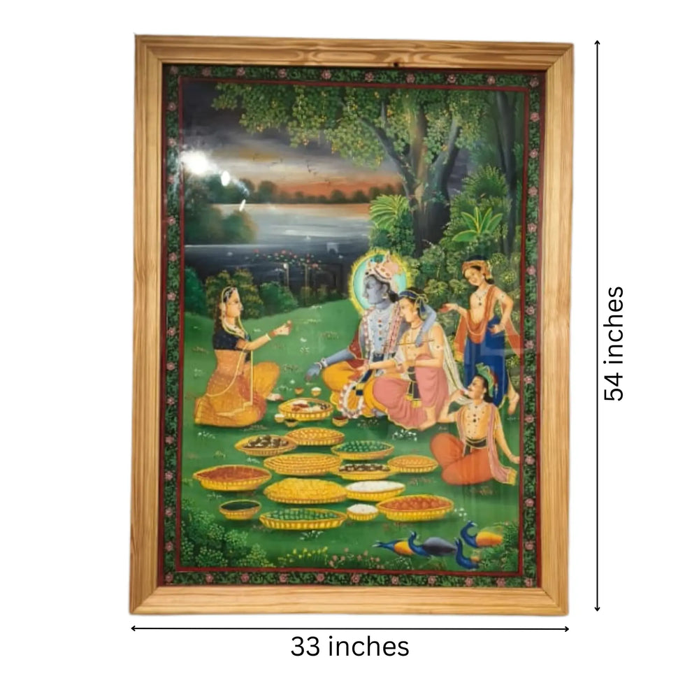 Lord Krishna and Radha, Annakut, Divine Abundance Painting   Paintings