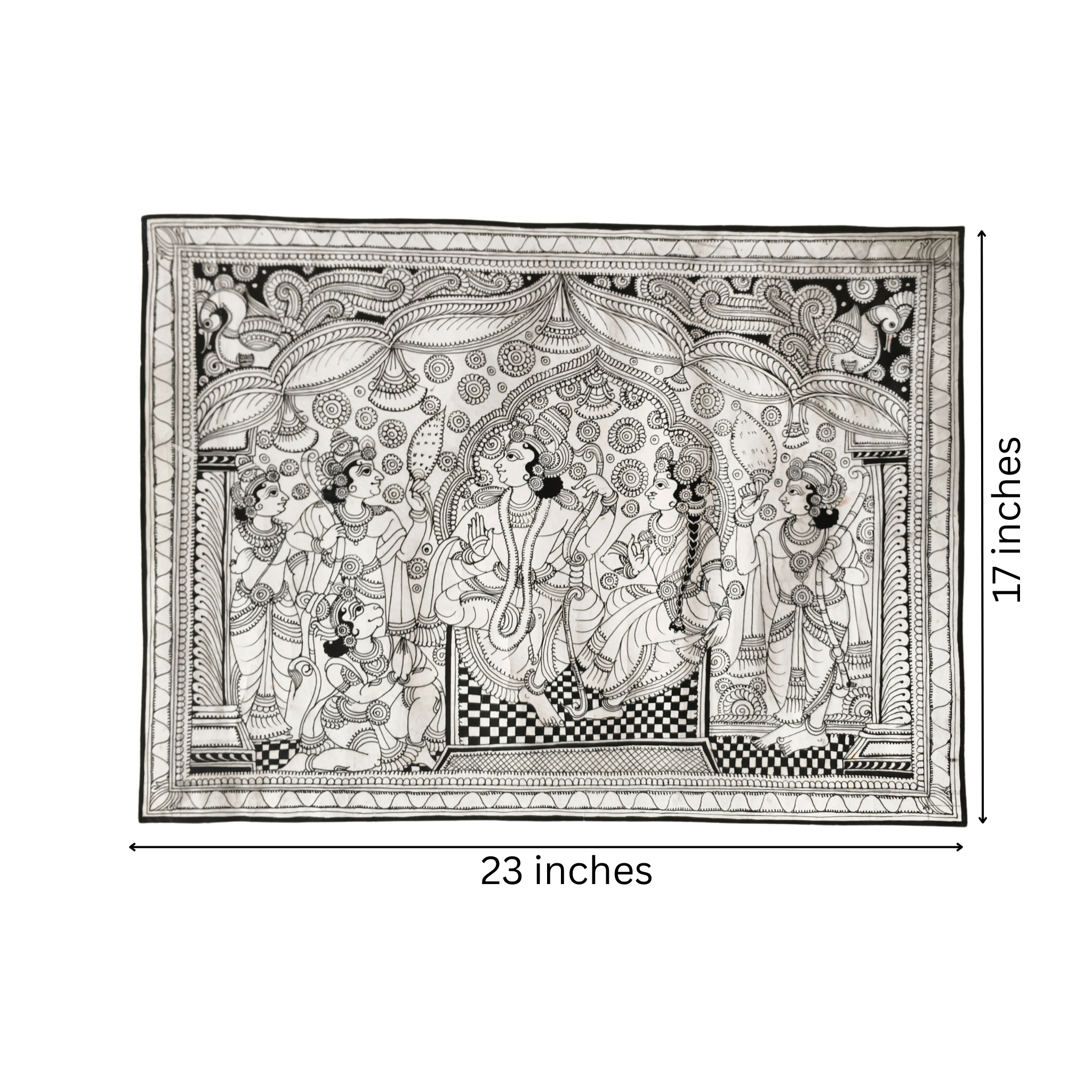 Lord Rama's Coronation with Sita and Lakshmana Art