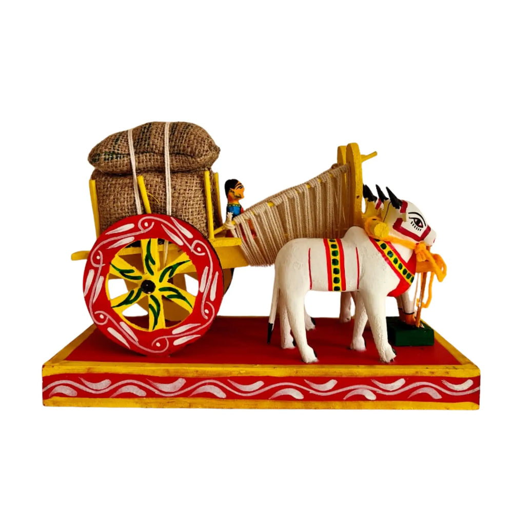 Kondapalli Bullock Cart – Traditional Village Life Wooden Craft   Kondapalli Lacquerware