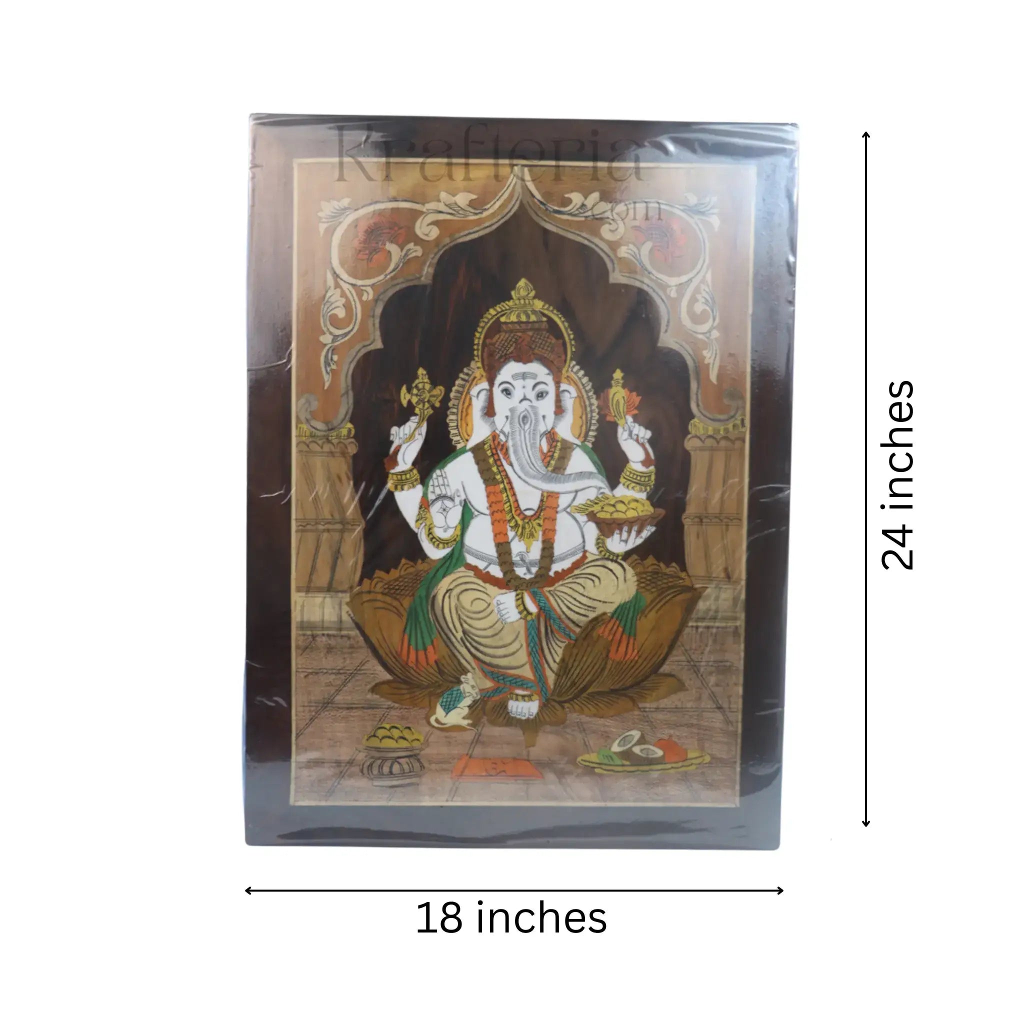 Handcrafted Rosewood Ganesh Photo Frame with Inlay Art   Inlay Art