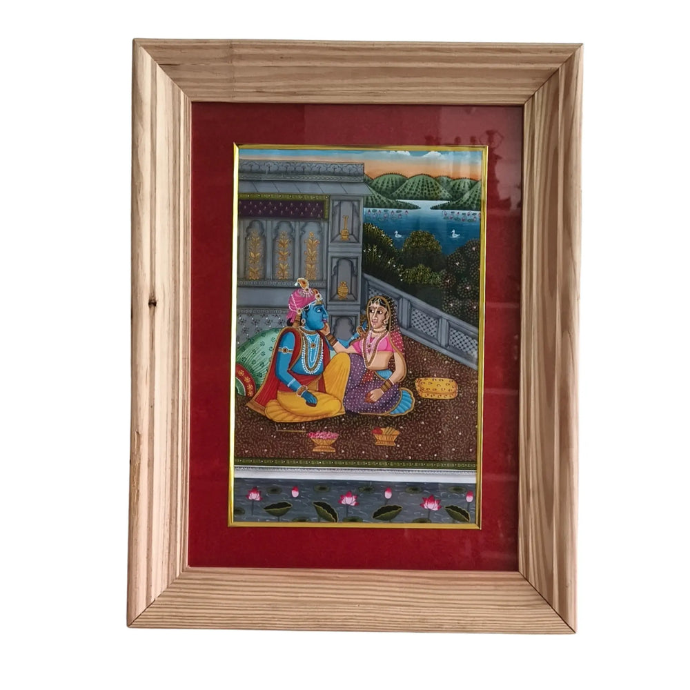 The Divine Couple - Radha and Krishna at Leisure Painting   Paintings