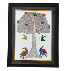 The Cosmic Tree – Gond Tribal Expression