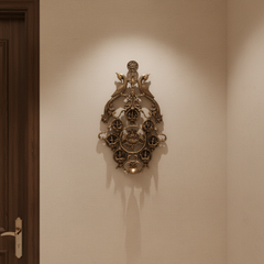 Grand Brass Ashta Lakshmi Wall Hanging with Peacocks - Divine Prosperity Decor   Brass Ware