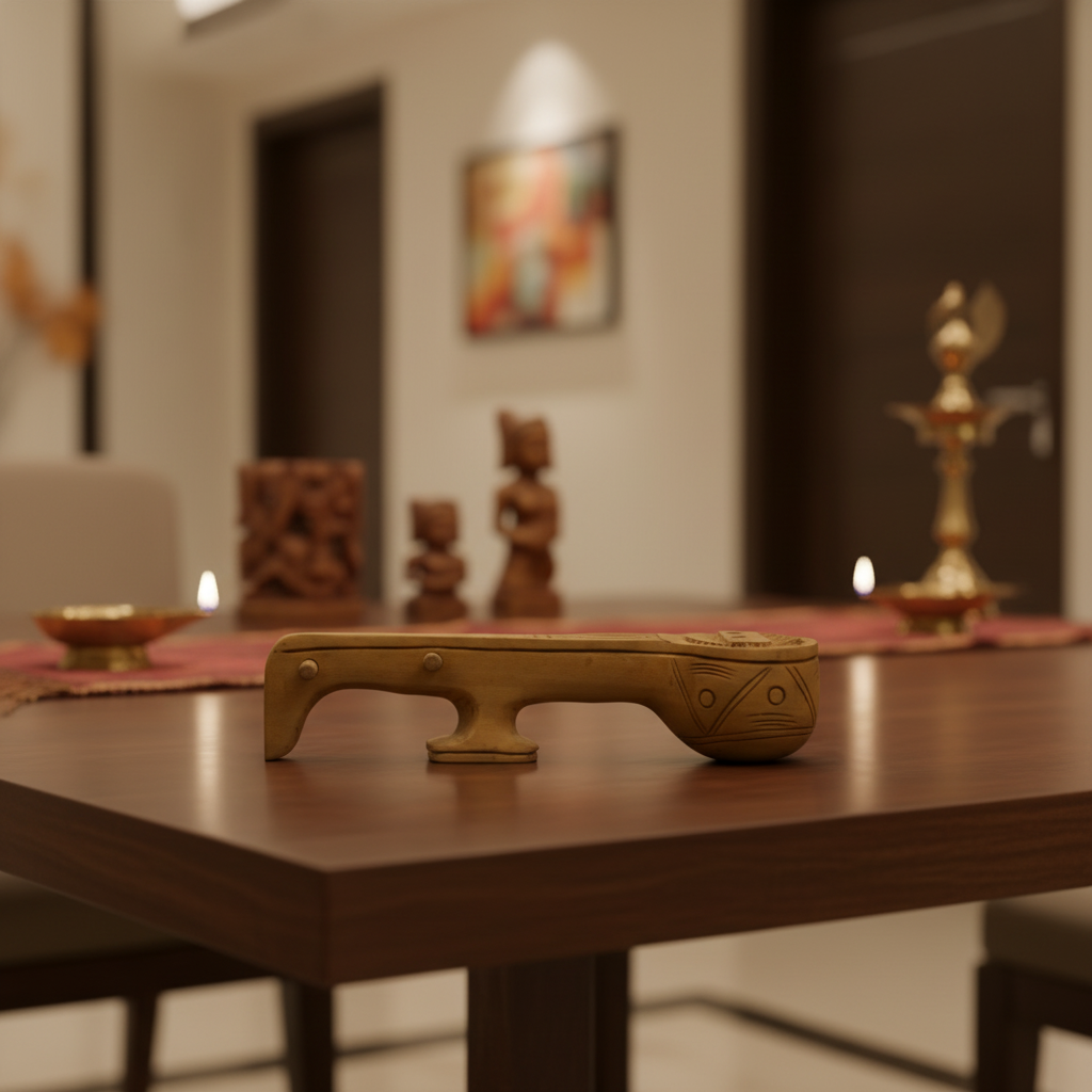 Handmade Wooden Veena – Traditional Musical Instrument Replica