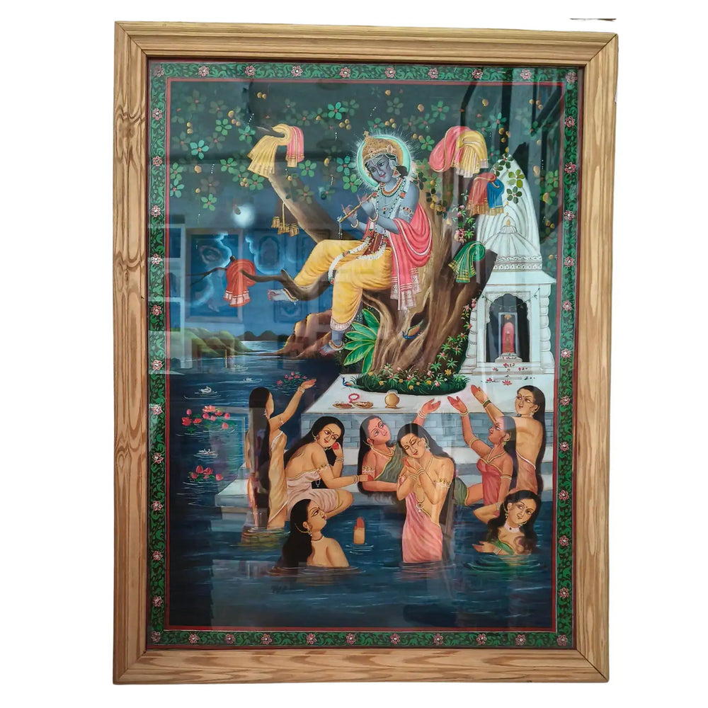Vastra Haran - Lord Krishna and the Gopis at the Yamuna   Paintings