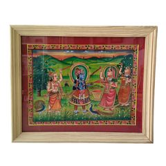 Vrindavan in Bloom - Krishna’s Holi Revelry Miniature Painting