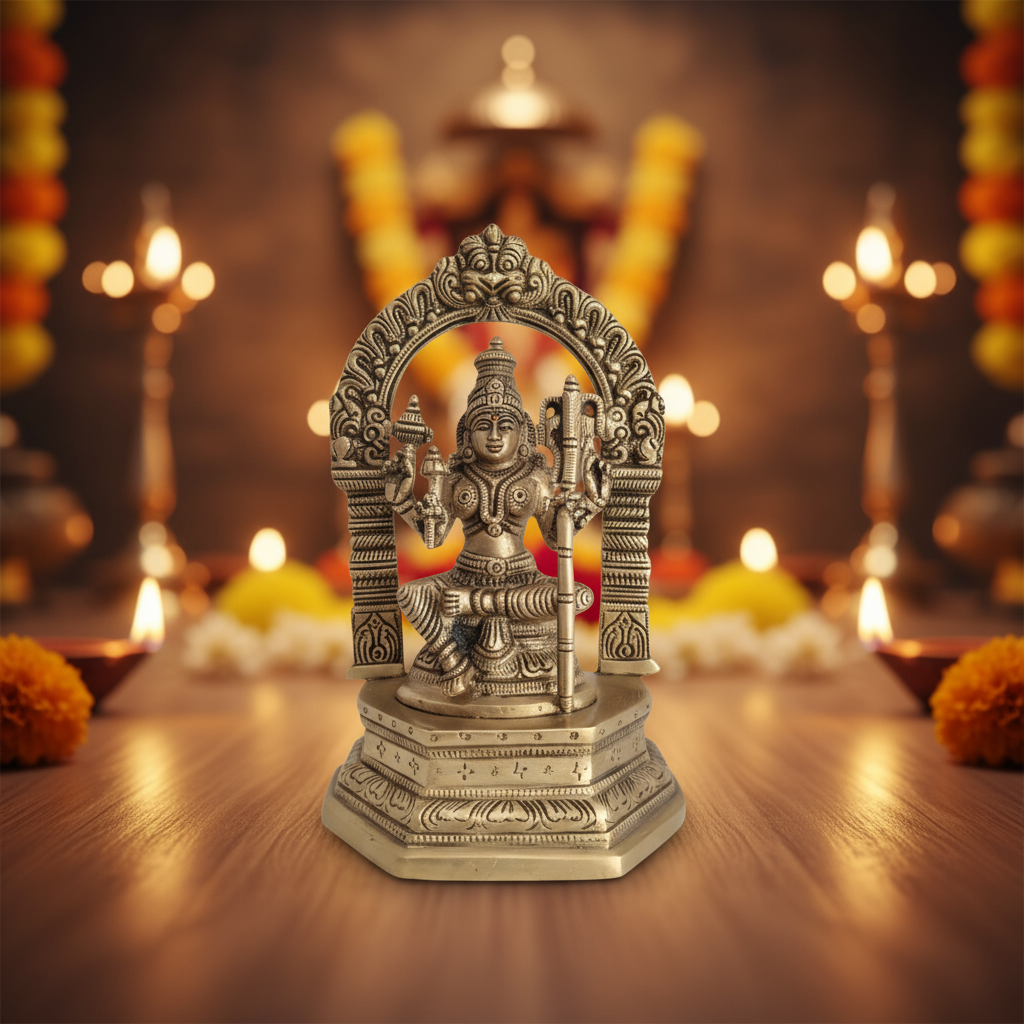 Divine Brass Annapoorna Devi Idol - Goddess of Food & Nourishment