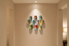 Hand-Painted Cheriyal Art Dashavataram Mask Set –  Vishnu Avatars Wall Decor   wall decor