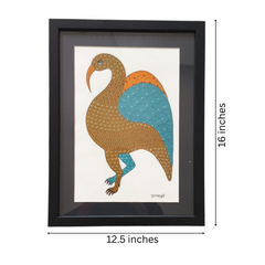Mythical Bird - Hand Painted Gond Art