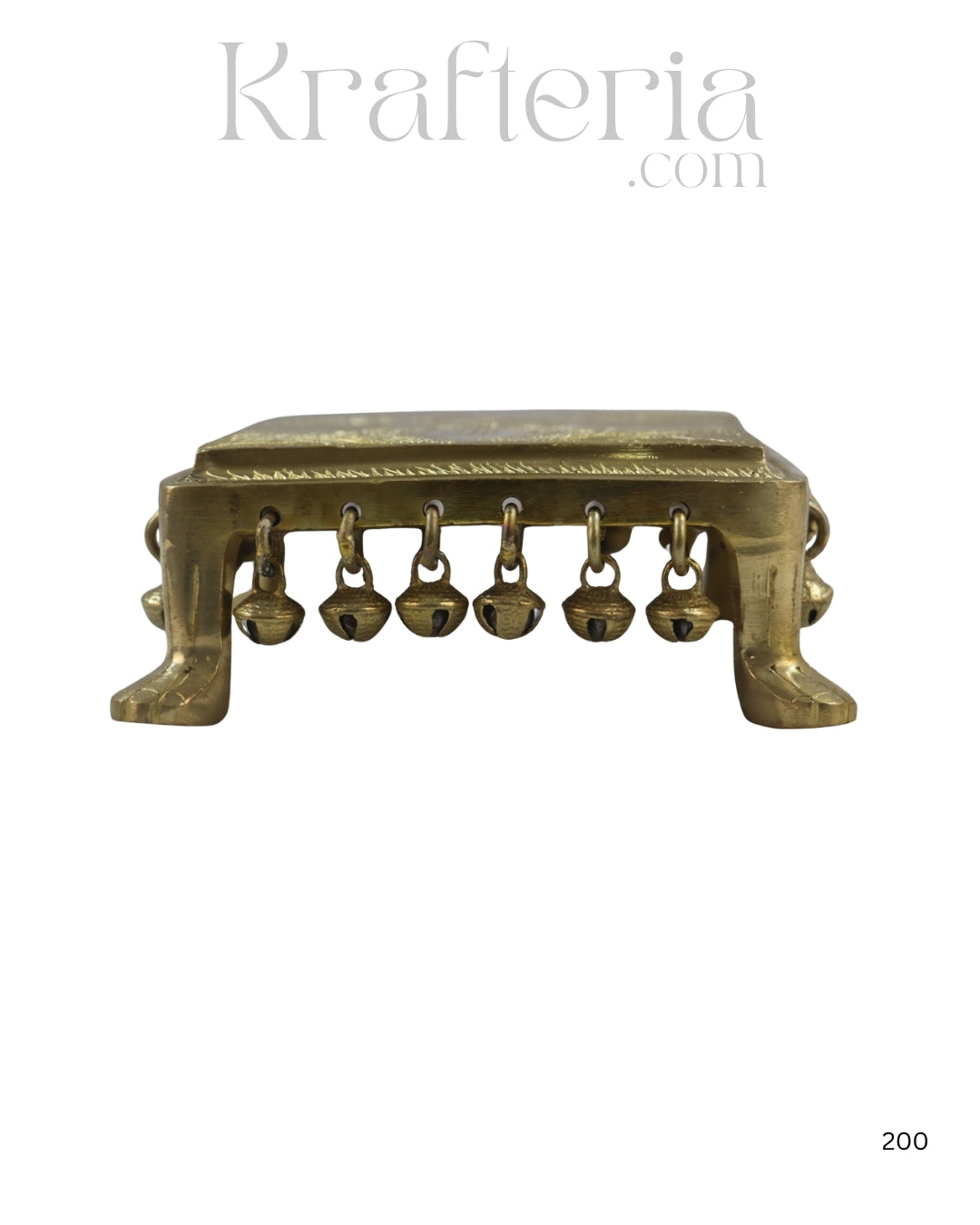 Decorative Brass Devotional Stools with Bell Design