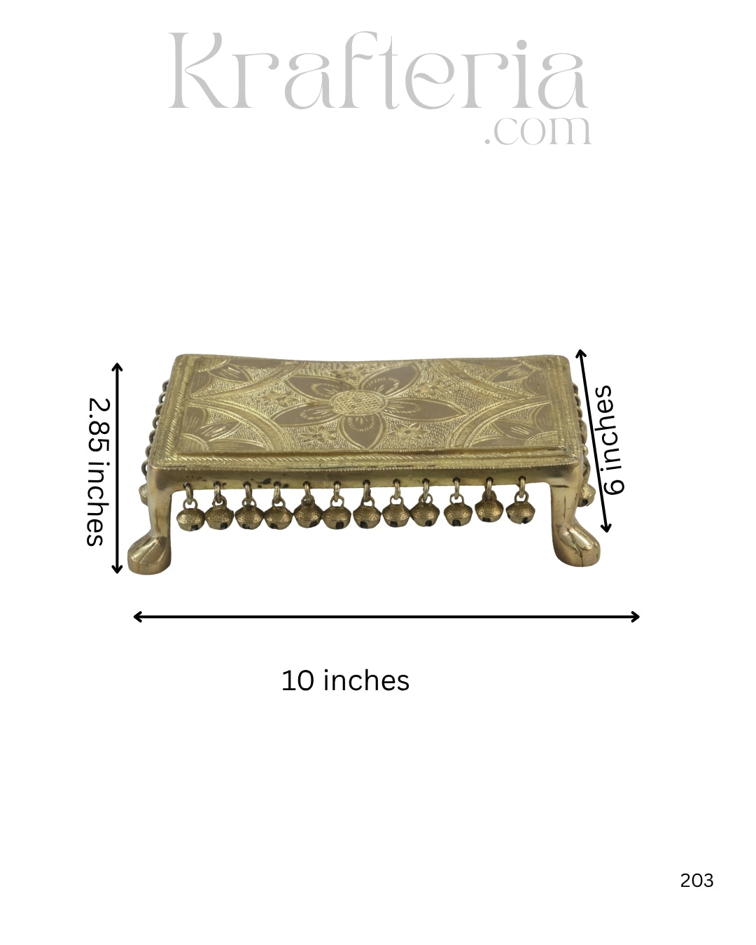 Decorative Brass Devotional Stools with Bell Design