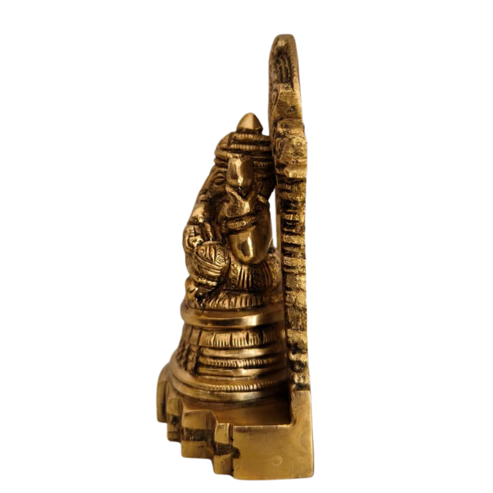 Brass Ganesha Idol with Prabhavali Arch - Lord of New Beginnings   Brass Artwork