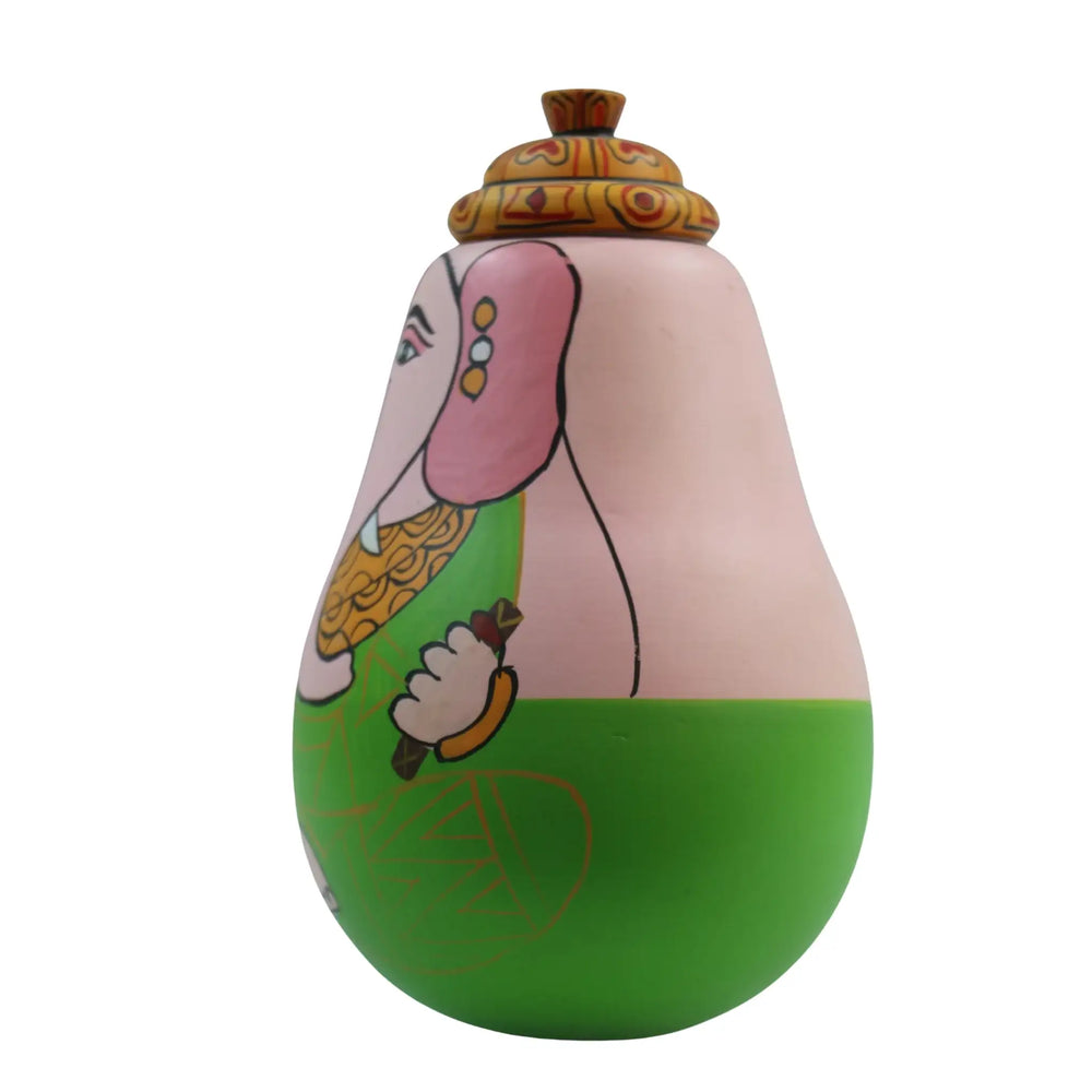 Lord Ganesh wooden doll handpainted