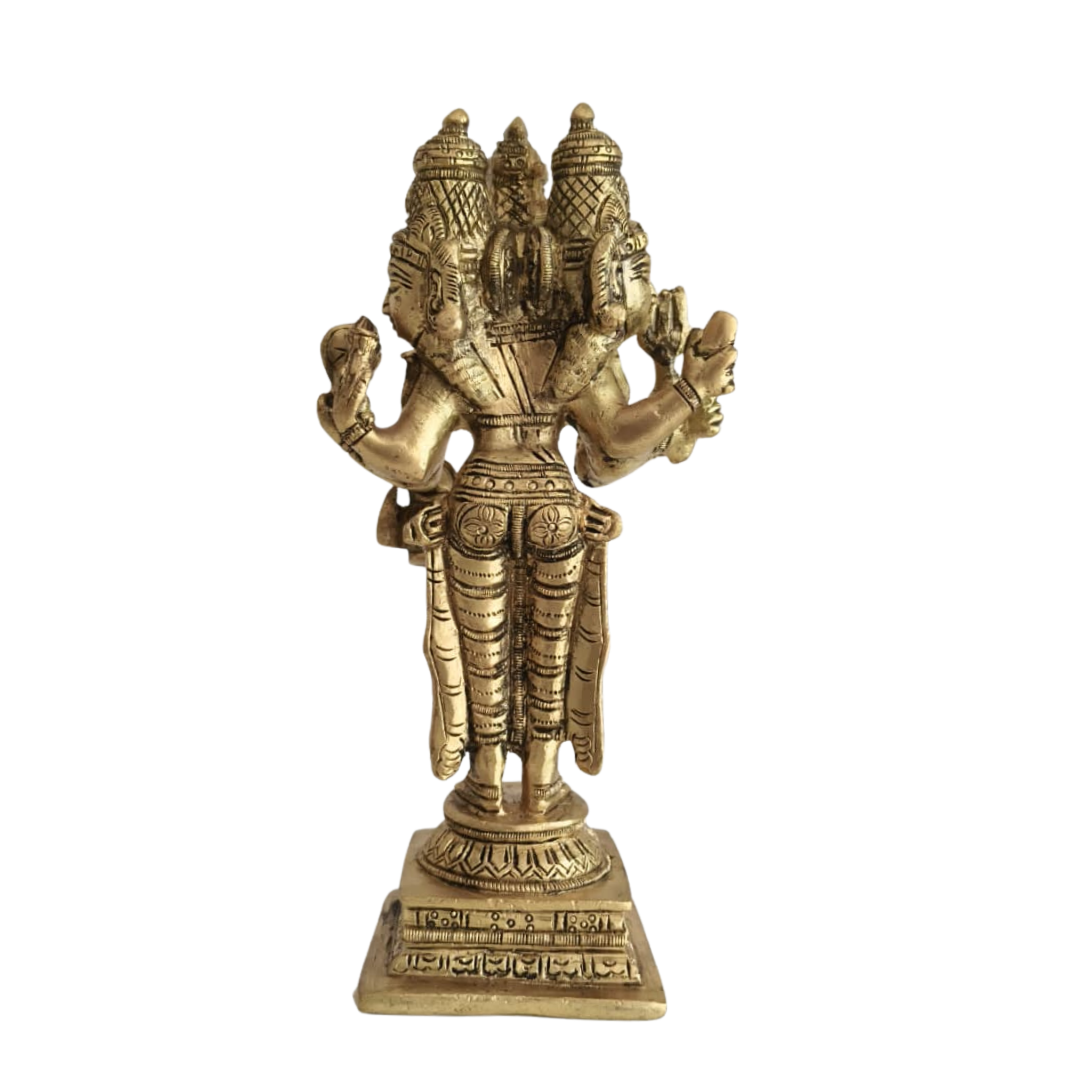 Standing Brass Lord Brahma Idol (Four-Faced Creator God)