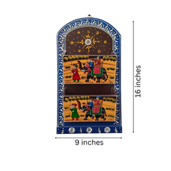 Hand-Painted Book Holder & Key Chain Wall Hanger | Dual Purpose Decor