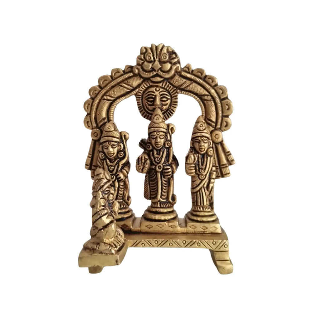 Brass Ram Darbar Idol with Hanuman for Pooja & Home Decor   Brass Ware