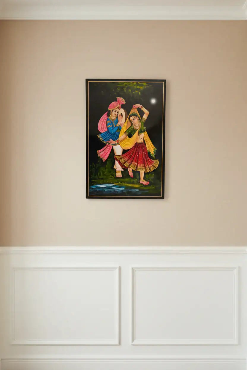 Traditional folk dance couple Nirmal painting