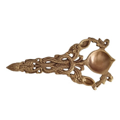 Brass Harathi with Deepam Holder – Traditional Aarti & Pooja Oil Lamp   Brass Ware