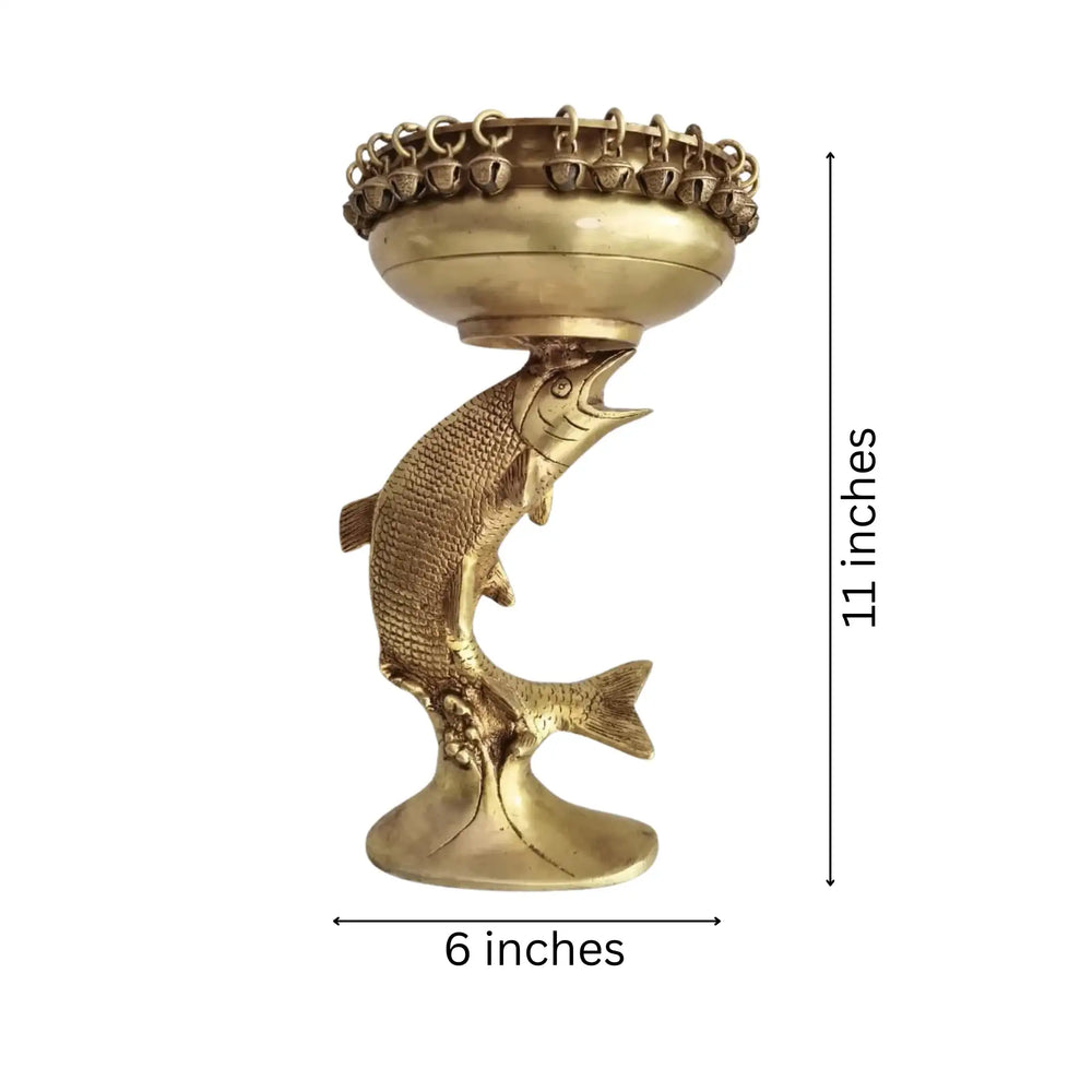 Decorative Brass Fish Urli for Floating Flowers & Candles   Brass Ware