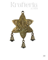 Brass Ganesh Bell Wall Hanging – Symbol of Prosperity and Blessings