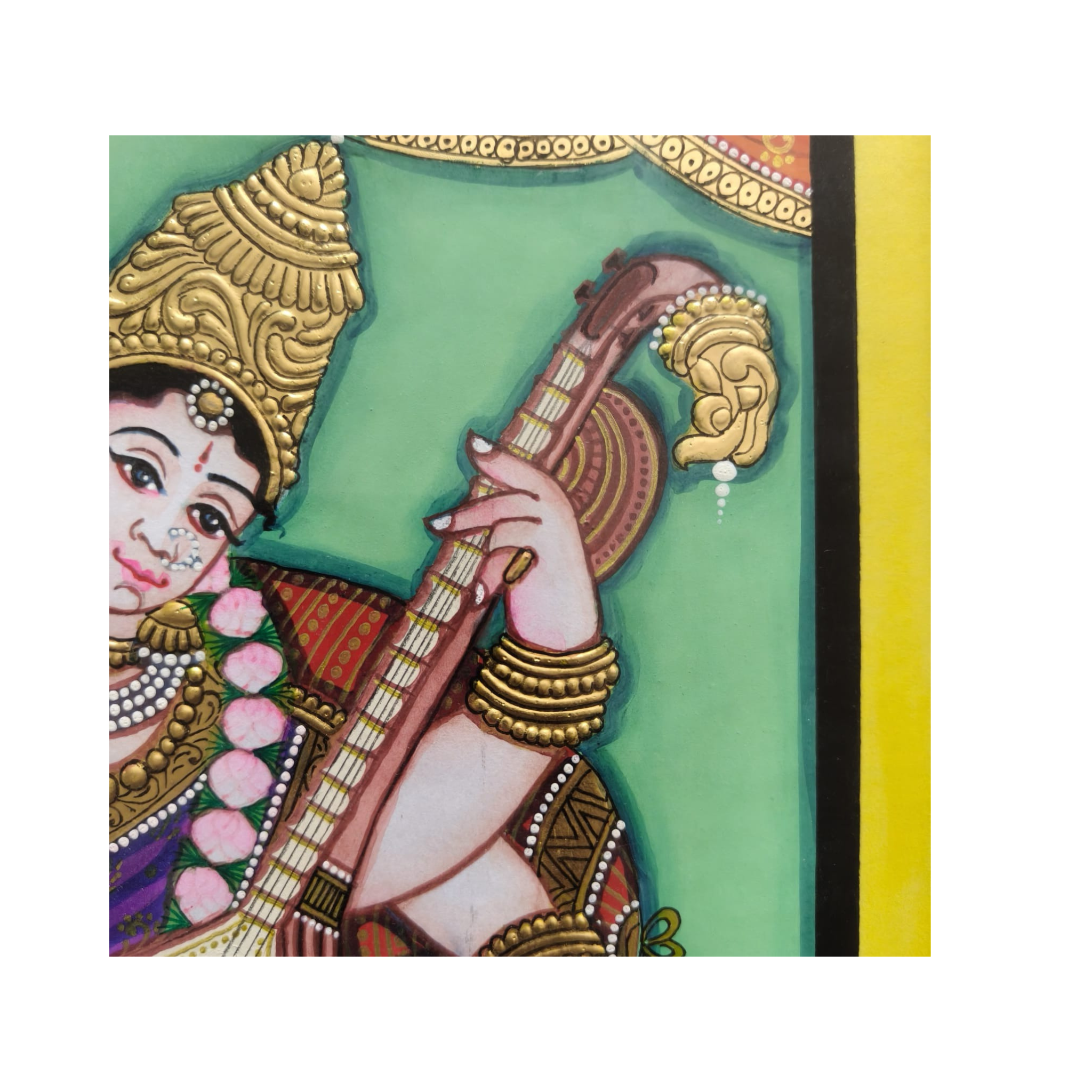 Mysore Saraswathi Painting | 22KT Gold Leaf