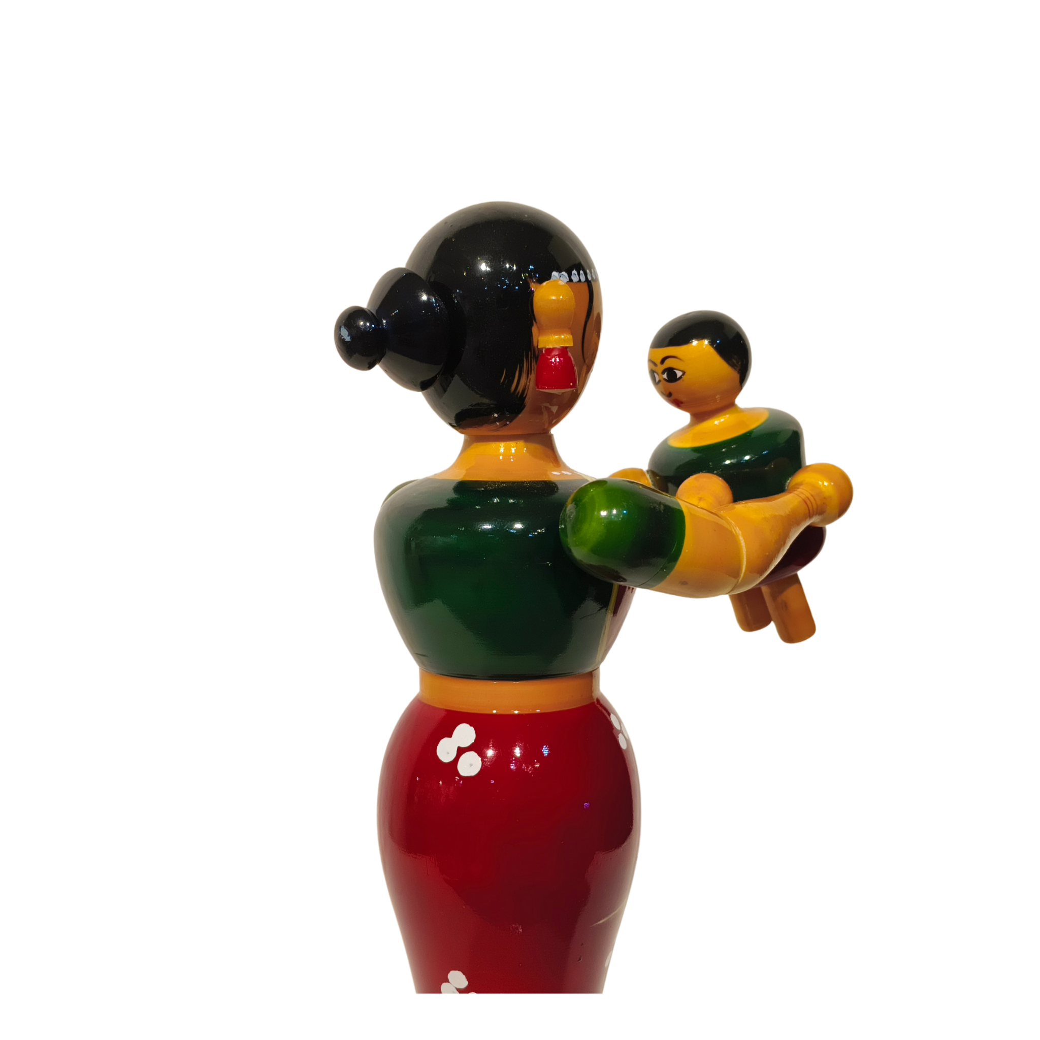 Eternal Bond: Mother and Son – Etikoppaka Wooden Art