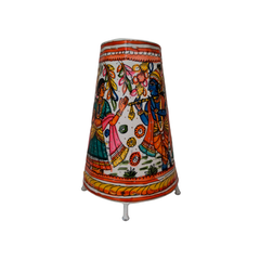 Handcrafted Leather Puppetry Divine Radha Krishna Theme | Bed Lamp