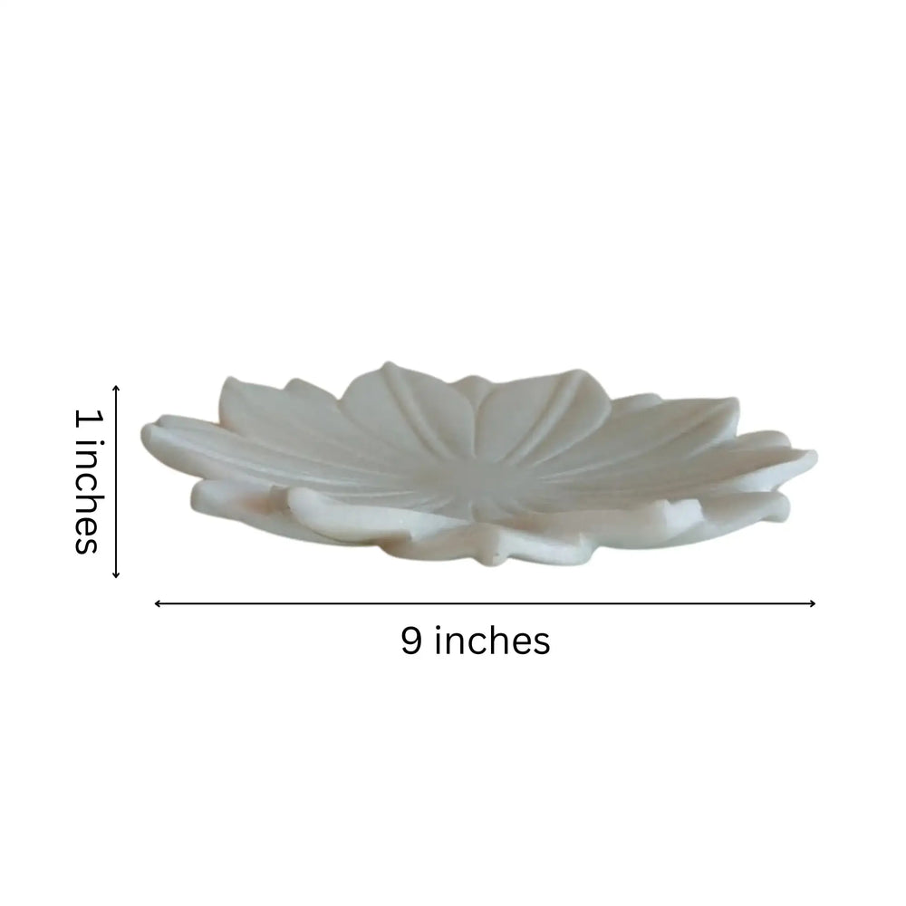 Artisan crafted white stone serving platter