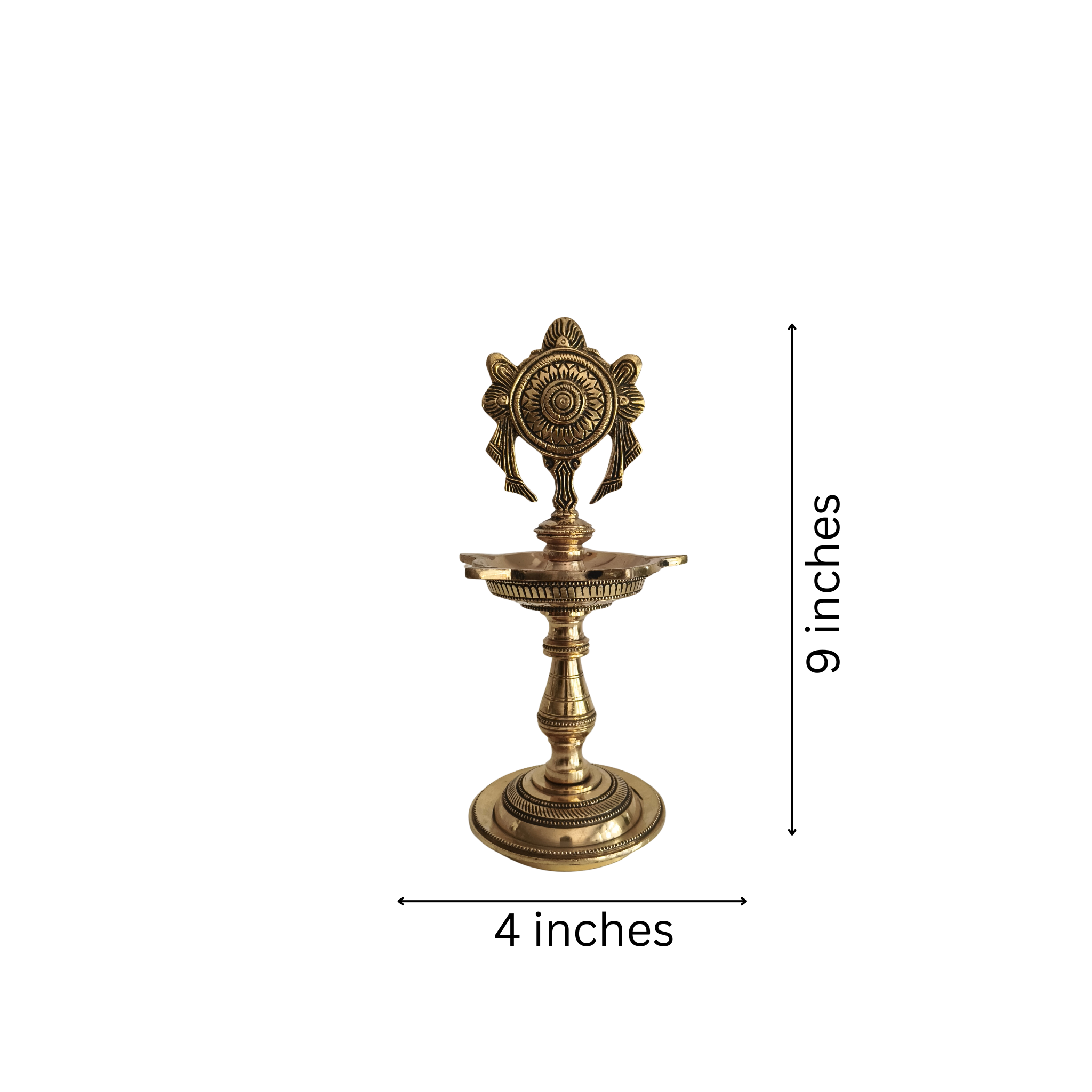 Brass Decorative Diya Stand - Traditional Puja Oil Lamp