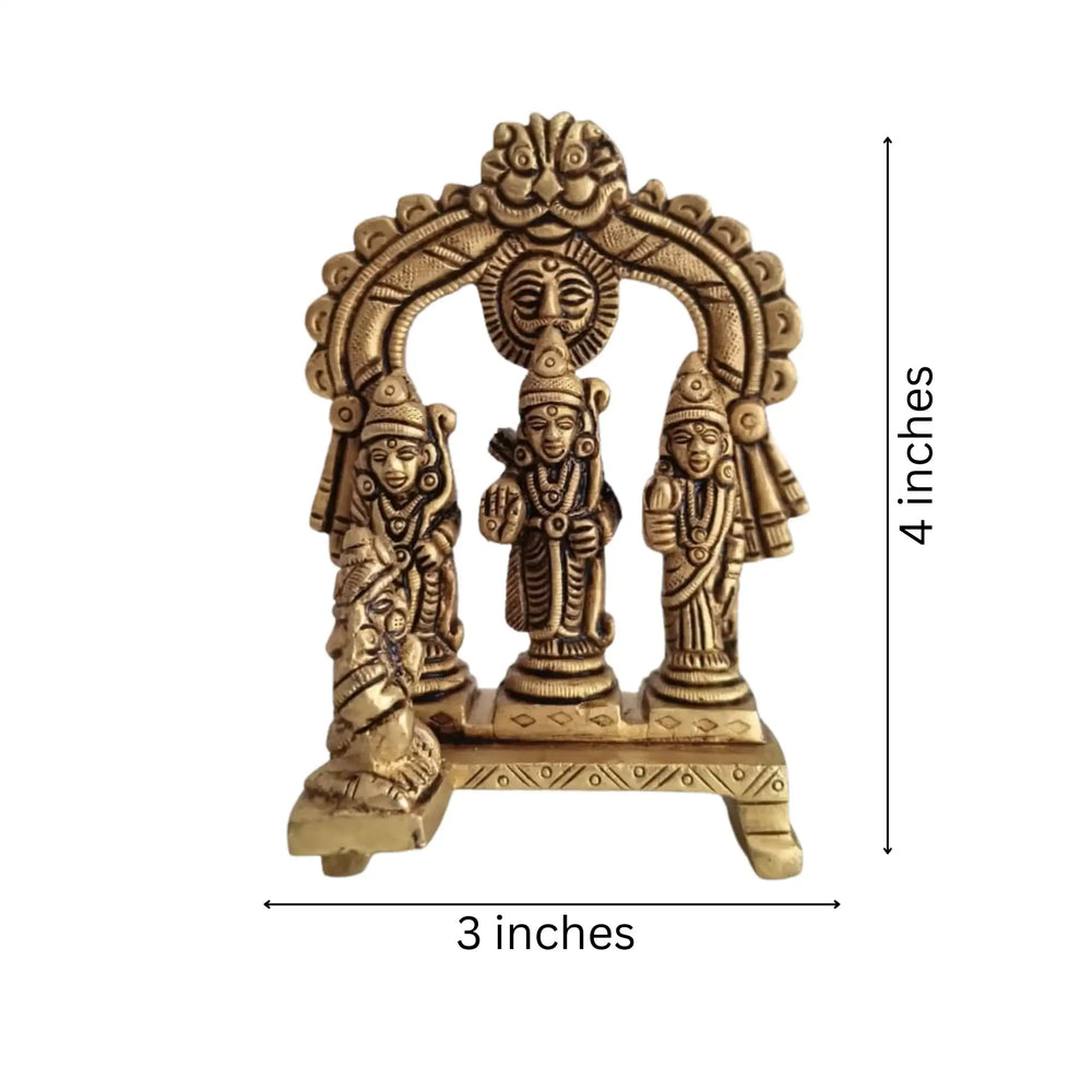 Brass Ram Darbar Idol with Hanuman for Pooja & Home Decor   Brass Ware