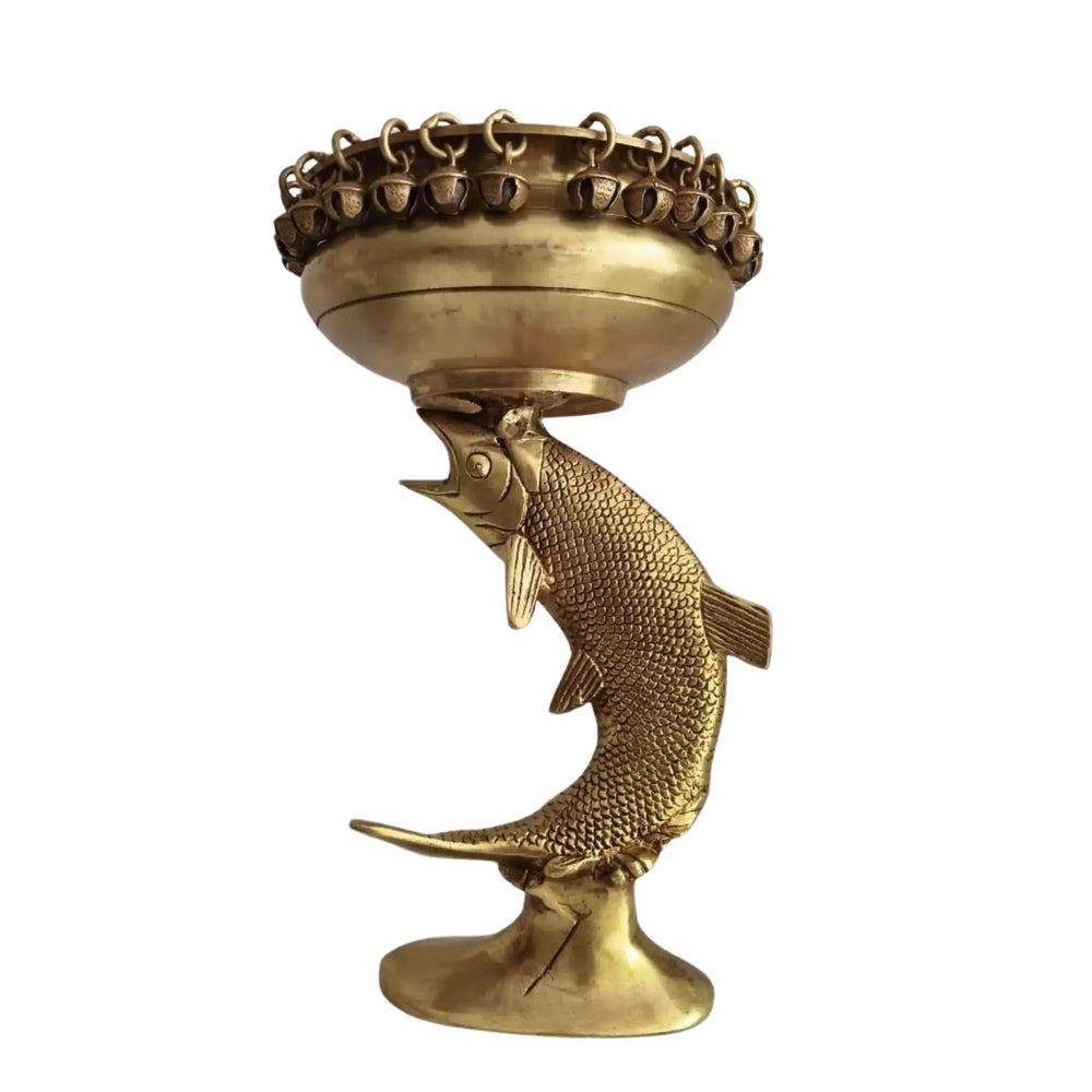 Decorative Brass Fish Urli for Floating Flowers & Candles   Brass Ware