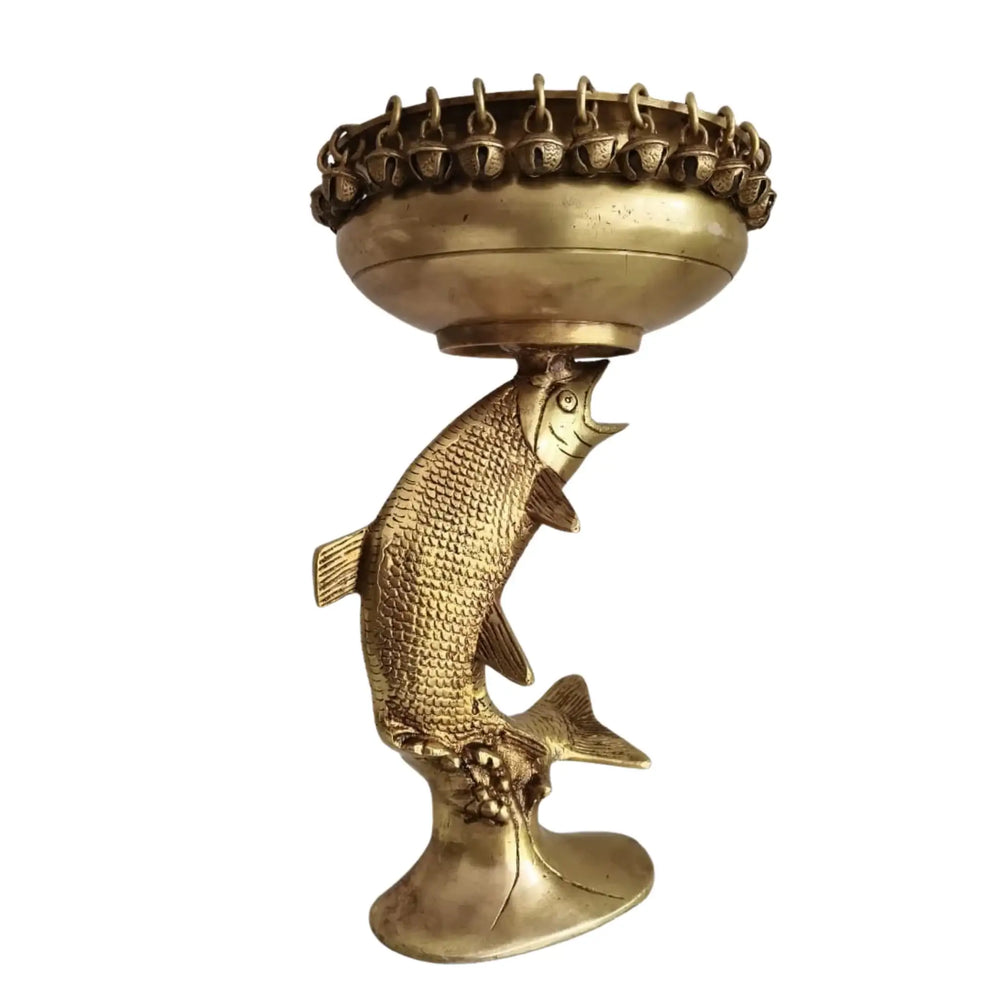 Decorative Brass Fish Urli for Floating Flowers & Candles   Brass Ware