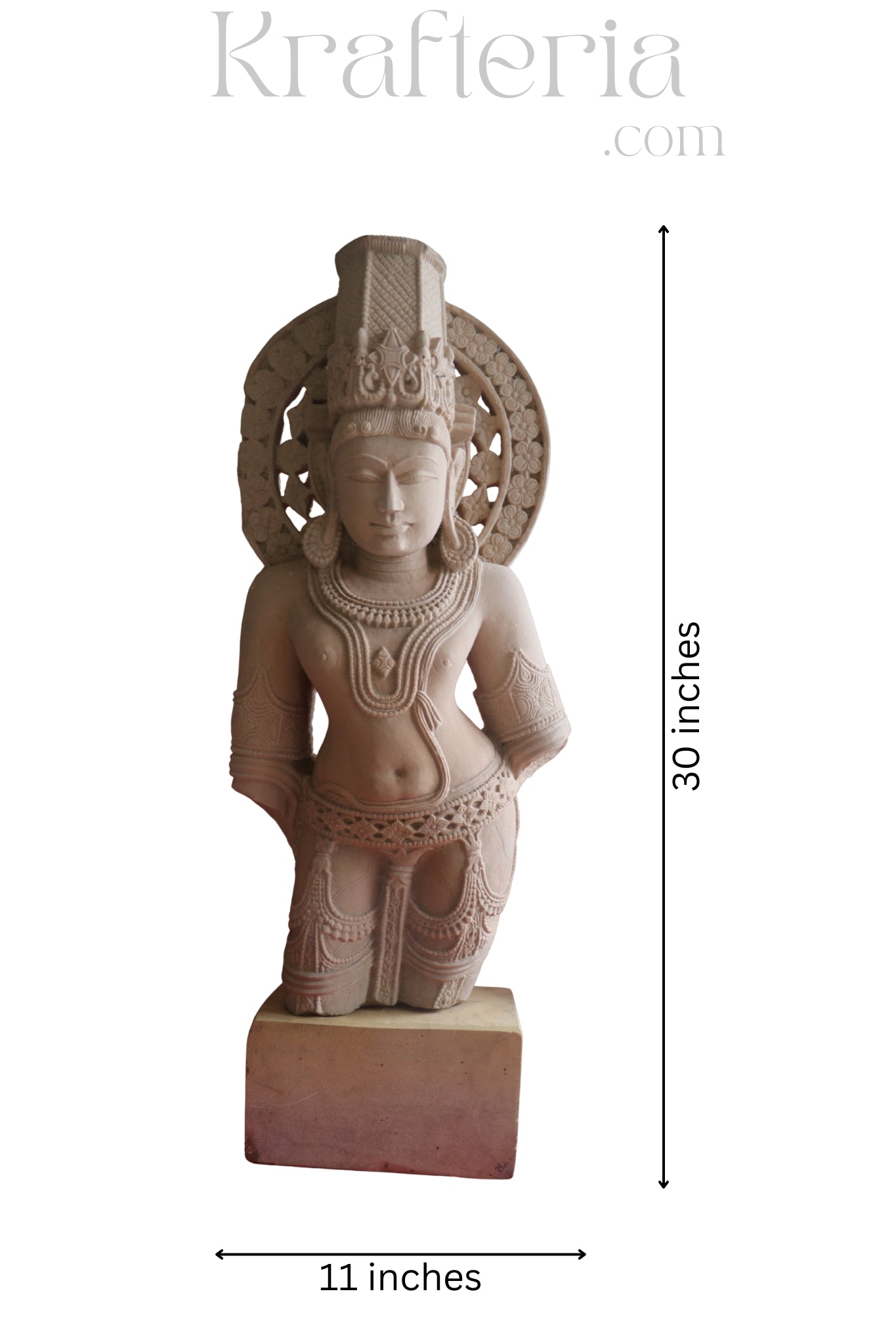 Ancient Indian Sandstone Sculpture of a Divine Being (Deva/Gandharva)