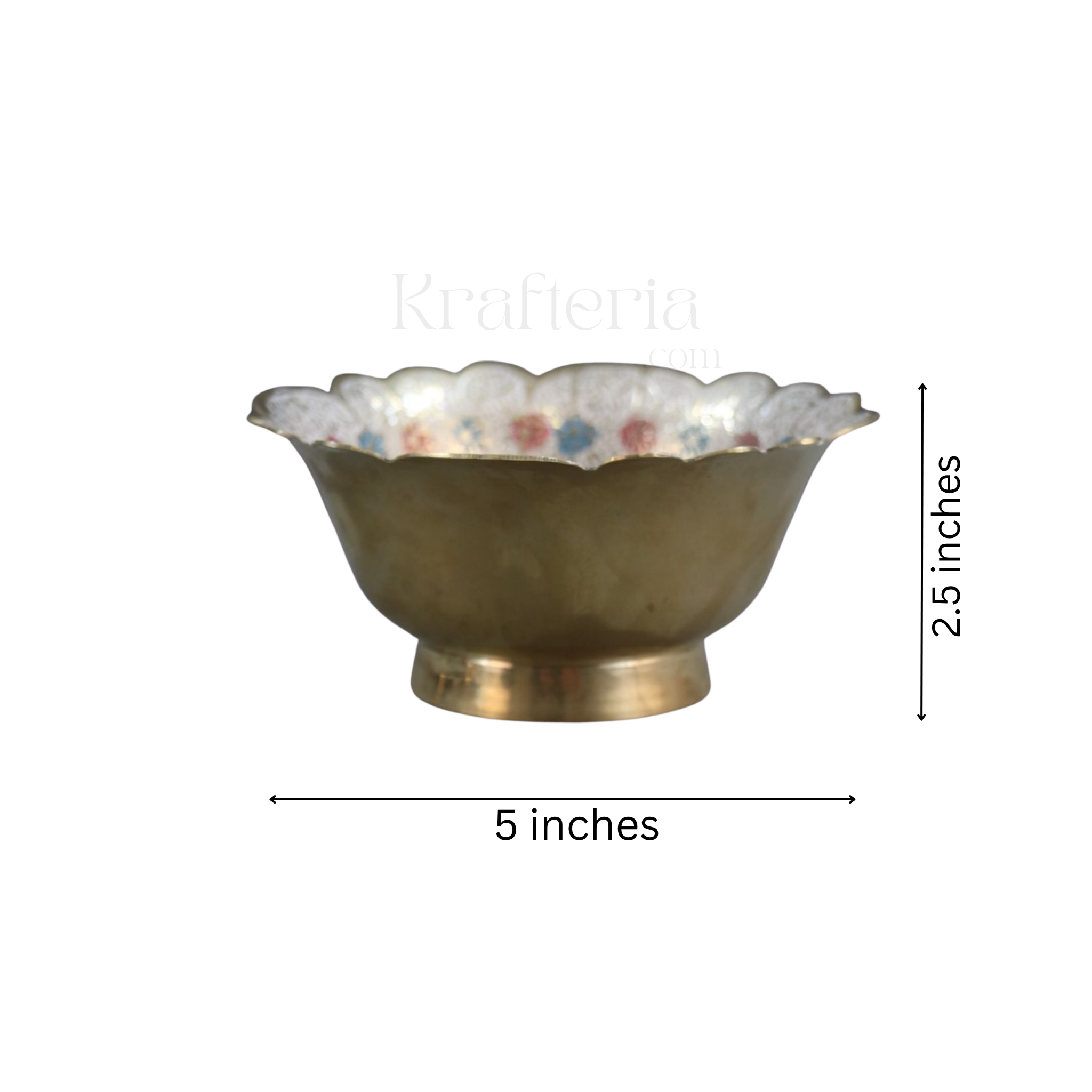 Artisan Bloom-Brass Bowl with Floral Motif