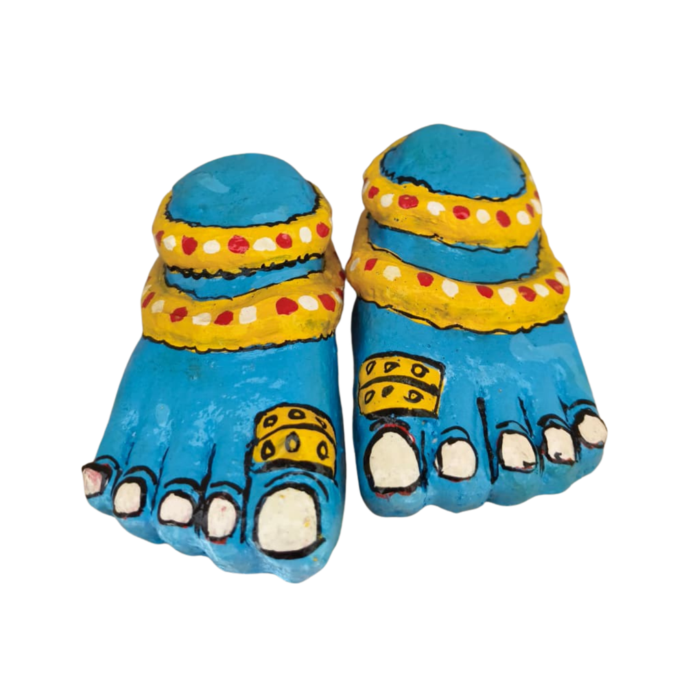 Cheriyal Art Decorative Paduka (Sacred Feet) Showpiece   Cheriyala Art