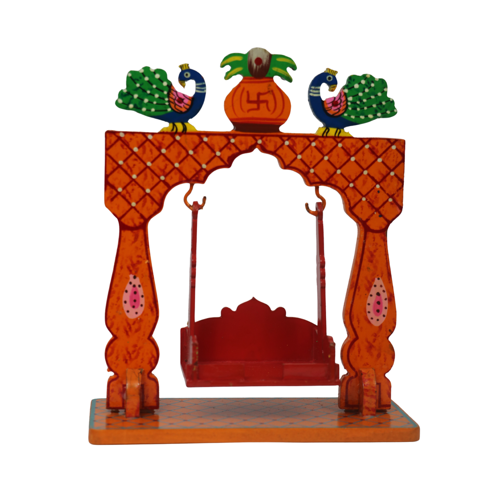 Wooden Jhula – Ethnic Swing Decor for Krishna or Dolls   Wooden Lacquerware