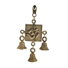 Auspicious Handcrafted Brass Om Symbol Hanging with Melodious Bells