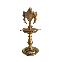 Brass Decorative Diya Stand - Traditional Puja Oil Lamp