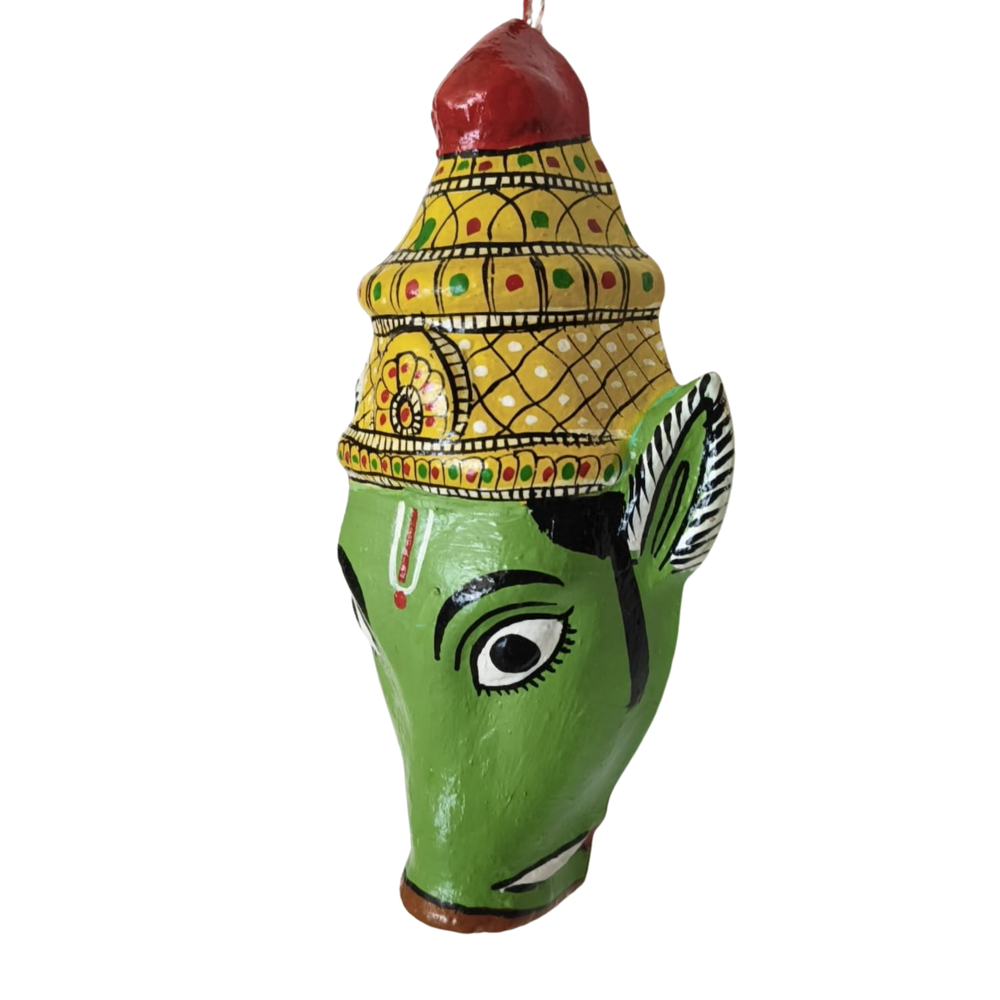 Cheriyal Varahi Mata Face Mask Wall Hanging – Telangana Art Decor   wall decor