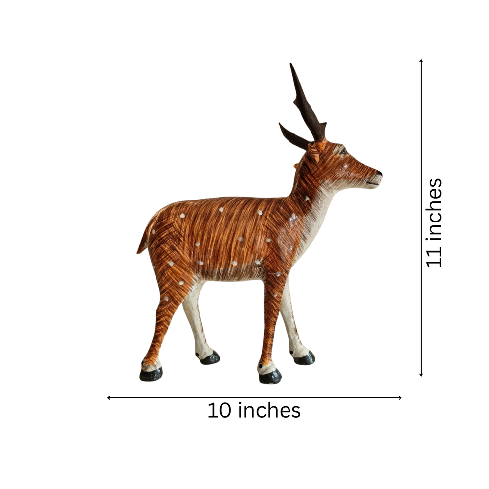 Decorative Nirmal lacquered standing deer showpiece for home decor