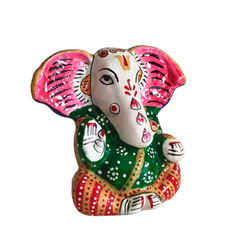 Meenakari Ganesha Idol - Hand-Painted Lord of Beginnings