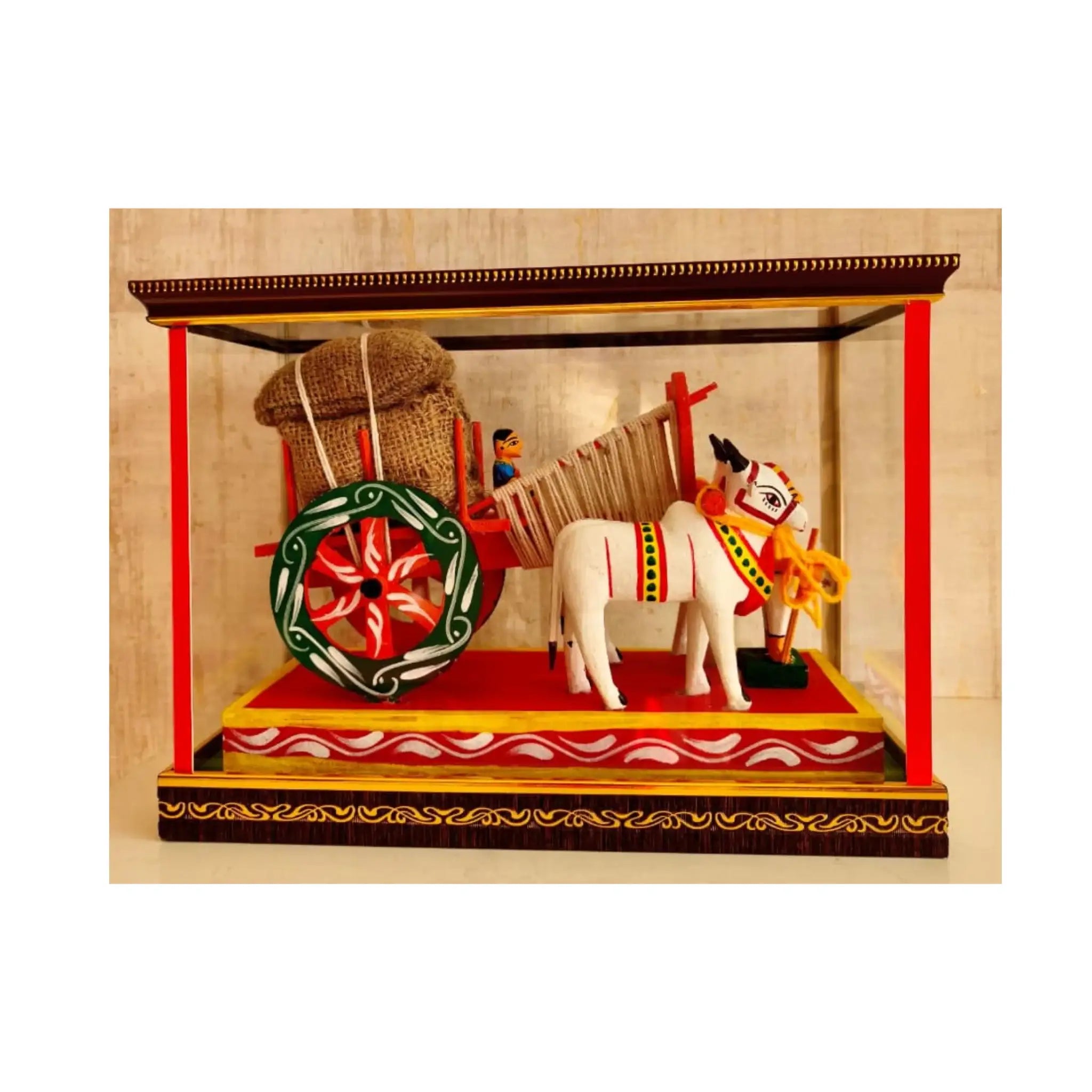 Rural Splendor – Kondapalli Handcrafted Bullock Cart Doll   Kondapalli Lacquerware