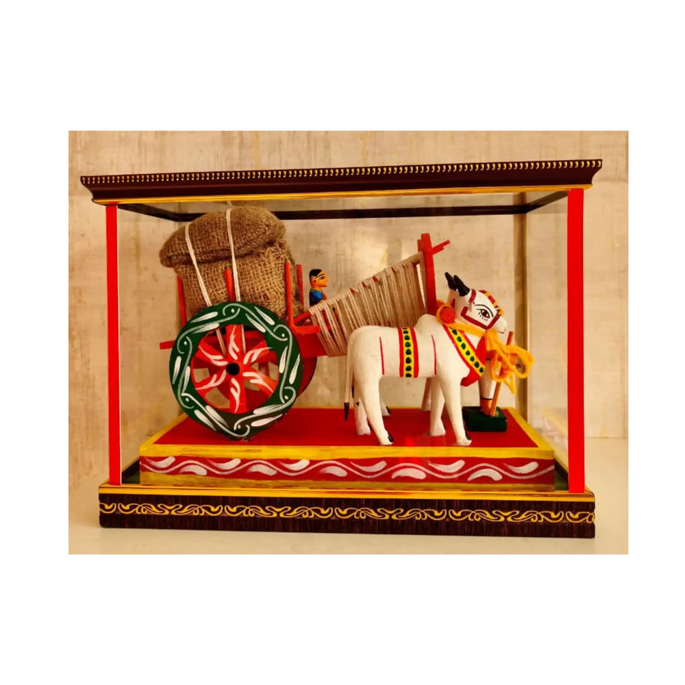 Rural Splendor – Kondapalli Handcrafted Bullock Cart Doll   Kondapalli Lacquerware