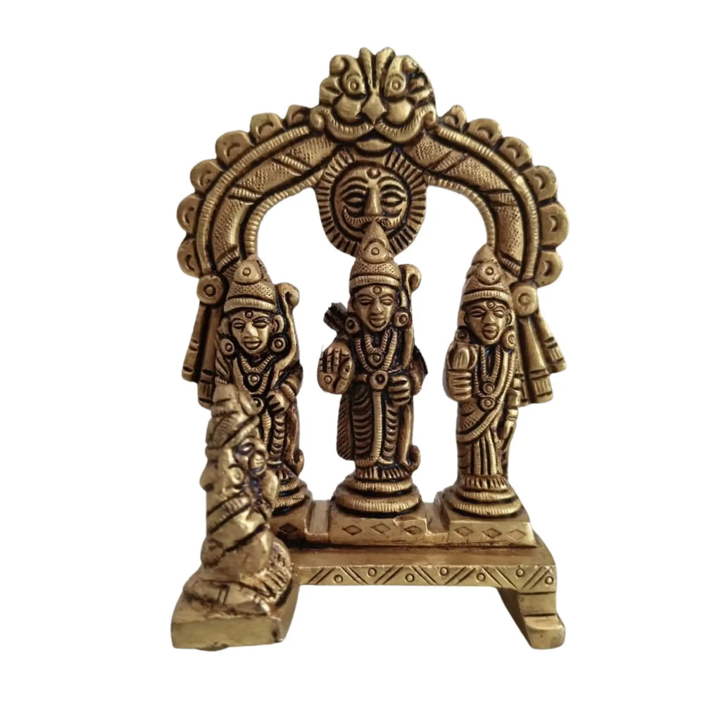 Brass Ram Darbar Idol with Hanuman for Pooja & Home Decor   Brass Ware