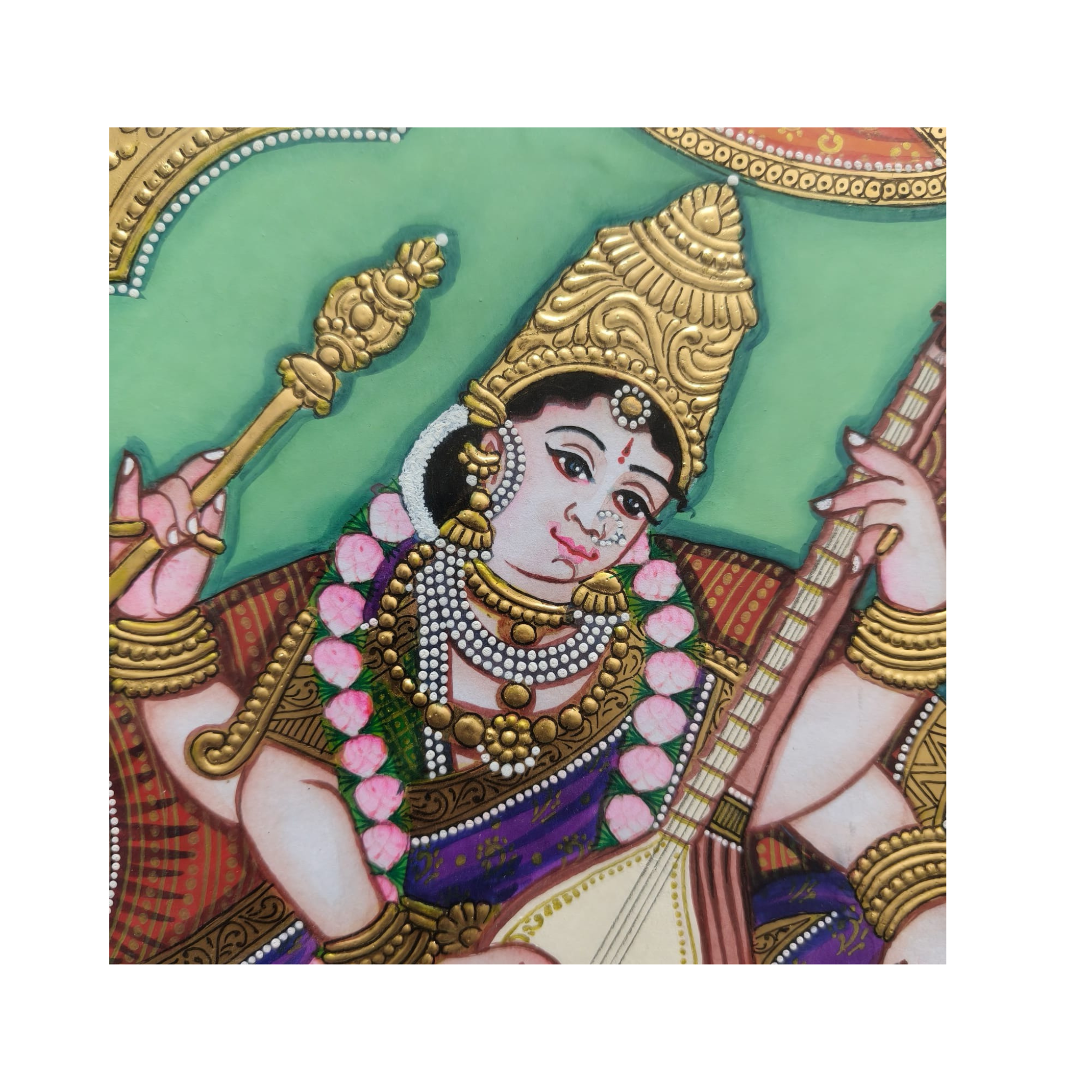 Mysore Saraswathi Painting | 22KT Gold Leaf