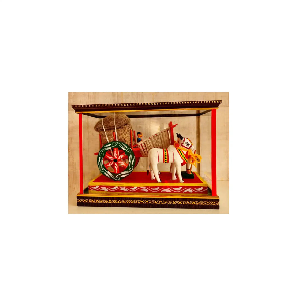 Rural Splendor – Kondapalli Handcrafted Bullock Cart Doll   Kondapalli Lacquerware