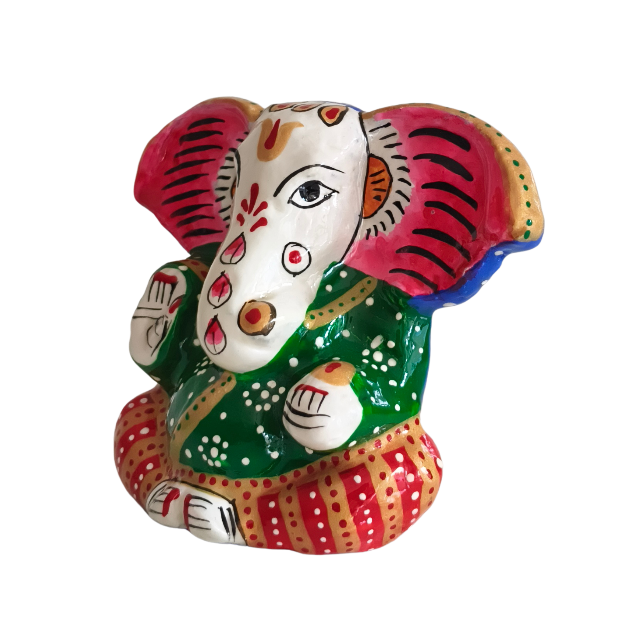 Meenakari Ganesha Idol - Hand-Painted Lord of Beginnings